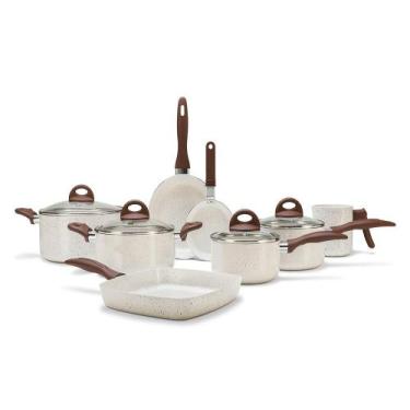 Imagem de Conjunto de Panelas 8 Peças Antiaderente Ceramic Life Smart Plus Vanil