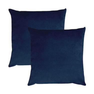 Imagem de Kit 2 Capas para Almofada em Veludo Liso 43x43 com Enchimento 50x50 Vá