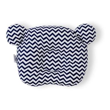 Imagem de Travesseiro Plagiocefalia Para Bebe Cabeça Chata - ZIG ZAG AZUL - CLIC