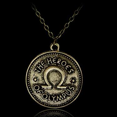Imagem de Calvas Percy Jackson Camp Half Blood The Heroes of Olympus Ivlivs Coin Pingentes Colares Acessórios Vintage - (Comprimento: 50cm), Metal, Sem Pedra Preciosa