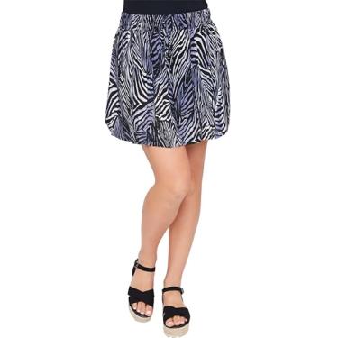 Imagem de Royalty For Me Saia feminina de raiom golfinho com short de malha, Listra de ze, GG