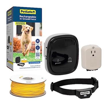 Imagem de PetSafe Cerca recarregável para animais de estimação para cães e gatos com mais de 2,3 kg - da The Parent Company of Invisible Fence Brand - Coleira elétrica com correção de tom e estática