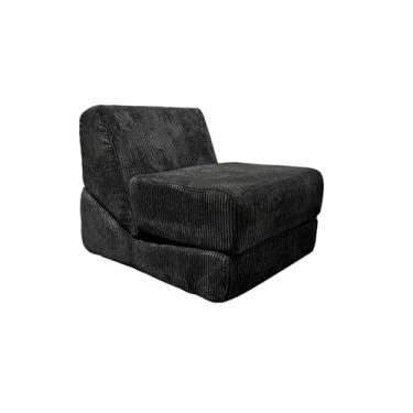 Imagem de Compression Sofa，Compressed Sofa in Box，Folding Sofa Bed，Folding Sofa, Portable Fold Out Chair Bed ，Comfy Floor Sofa Lounge，Chenille/Corduroy Fabric - for Living Room Bedroom(Black)