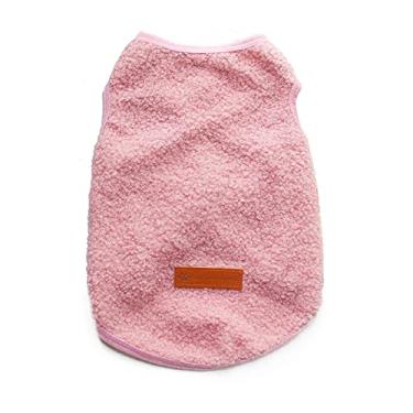 Imagem de PIXRIY Colete de suéter para cães pequenos, casaco de lã quente para clima frio de inverno sem mangas para filhotes de cachorro casaco de lã para chihuahua pooodle Teddy… (Médio, rosa)