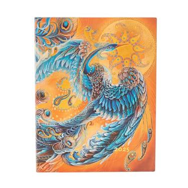 Imagem de Paperblanks Flexi 2025 calendário de 12 meses capa macia, pássaro celestial, ultra, vertical, fecho elástico