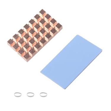 Imagem de ZDE M.2 2242 NVMe NGFF SSD Heatsink 32x18x4mm Copper Heatsink with Silicone Thermal Pad Compatible with Raspberry Pi 5 AI Module SSD PC Laptop M.2 2242 SSD NVMe PS5 Cooling