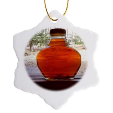 Imagem de 3dRose Enfeite de floco de neve - garrafa de xarope de bordo - 7,6 cm (ORN_285357_1)