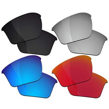 Imagem de RockShell Lentes polarizadas de substituição para óculos de sol Oakley Flak Jacket XLJ - Preto Jet + Lava Red + Ice Blue + GT Silver