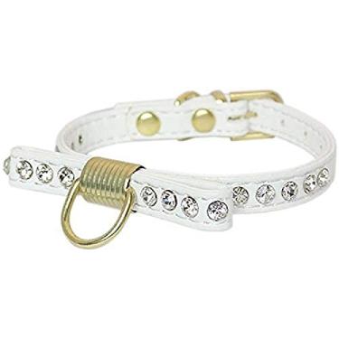 Imagem de Parisian Pet Coleira para cães com gravata borboleta, média, branca