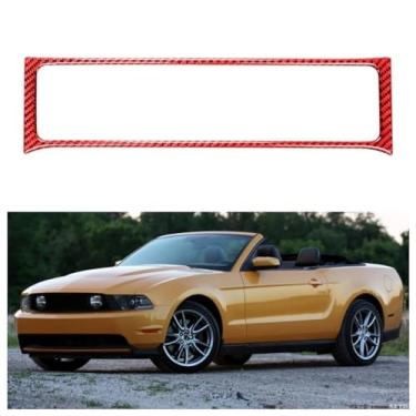 Imagem de IKUESM Compatível com Ford Mustang 2009-2014 Acessórios Interior de fibra de carbono Centro do carro Tomada de ar condicionado Decoração Moldura Adesivo Capa de acabamento(RED)