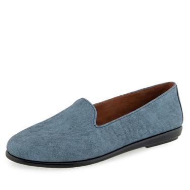 Imagem de Aerosoles Mocassim feminino Betunia, Jeans azul texturizado couro sintético, 11 Wide