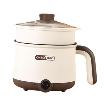 Imagem de ＫＬＫＣＭＳ Mini panela elétrica quente Mini panela antiaderente panela multiuso macarrão panela ramen fogão para sopa cozinhar ovos cozidos dormitório, com