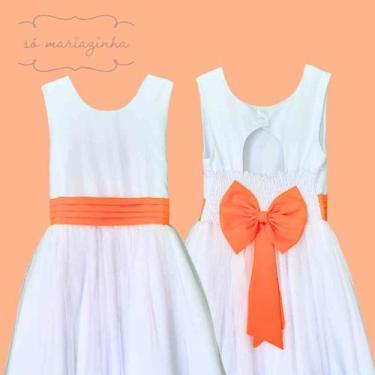 Imagem de Faixa Solta Prega Laranja Com Laço Atrás - Só Mariazinha, 9 Meses, Lar