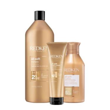 Imagem de Kit Redken All Soft Shampoo Condicionador e Máscara (3 produtos)