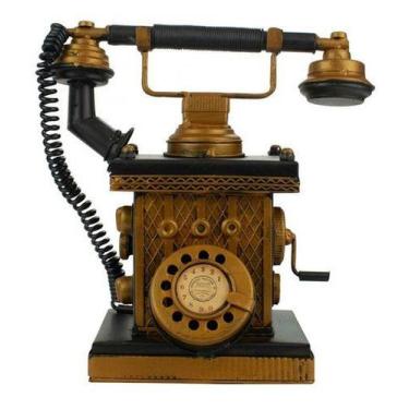 Imagem de Telefone Cofrinho Decorativo Antigo Estilo Retrô Vintage 23c - Skin Za