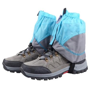 Imagem de Polainas de tornozelo TRIWONDER de baixa qualidade leves e à prova d'água para caminhadas, caminhadas, mochilas, Blue & Gray