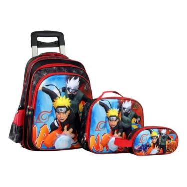 Imagem de Kit Escolar Mochila Infantil Lançamento Com Rodinhas 3 Peças - NoBrand