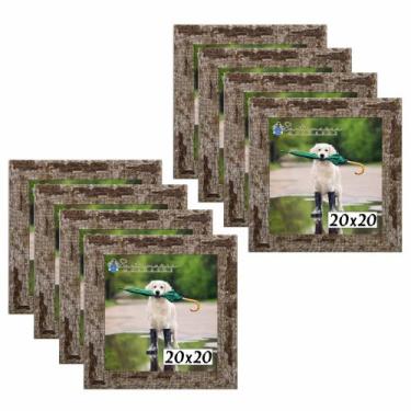 Imagem de Kit 8 Porta Retrado Molduras 20x20 Marrom - Santamaria Molduras