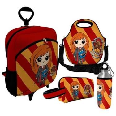 Imagem de Kit Escolar Infantil Mochila de Rodinha + Lancheira Térmica + Necessaire Plus + Squeeze de Alumíni-Unissex