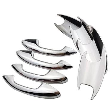 Imagem de Dakitita Compatível com Mercedes Benz C GLC W206 S206 X254 2023 UP Maçaneta de porta cromada e guarnição da tampa da tigela da porta C200 C300 C43 C63 AMG GLC300 GLC43 Acessórios Decoração Adesivo Cap