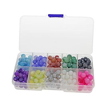 Imagem de Kit de contas de pedra de 8 mm 200 peças redondas soltas azul vermelho verde preto roxo amarelo cinza branco rosa vermelho fosco ágata envelhecida miçangas para pulseira colar brincos fabricação de joias