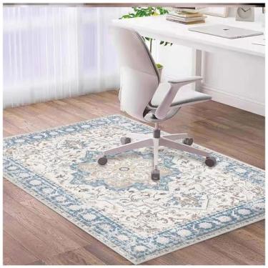 Imagem de Fuzorise Tapete de cadeira de escritório para piso de madeira, tapete de cadeira de mesa para cadeiras de rodas, tapete de cadeira de jogos de computador retangular para escritório, protetor de piso
