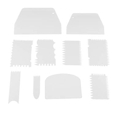 Imagem de 10 pçs/set conjunto raspador de cozimento, conjunto raspador de massa, cortador de massa de cozimento para espátulas de pastelaria decoração do bolo ferramentas de cozimento