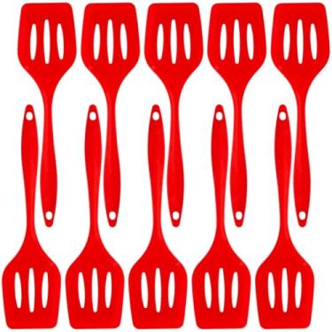 Imagem de Espatula de Silicone Vazada Vermelha Grande | 10 Un
