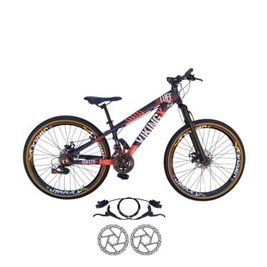 Imagem de Bicicleta 26 VikingX T25 24v Freios Hidraulicos Avançado Pneu Aro 26 Balão Faixa Amarela-Unissex