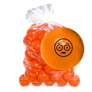 Imagem de 10 Bolinhas de Piscina Emoticon Smiley para Eventos e Recreação (Laranja)