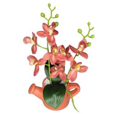 Imagem de Arranjo de Flores Artificiais com Caixa de MDF (29cm) - Goryane, Laran