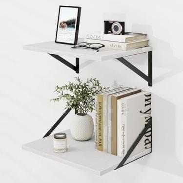 Imagem de Dreamland Prateleiras flutuantes brancas para parede, prateleiras de parede, grande prateleira flutuante de 30,5 x 40,6 cm, conjunto de 2 para estante de livros, sala de estar, quarto, casa