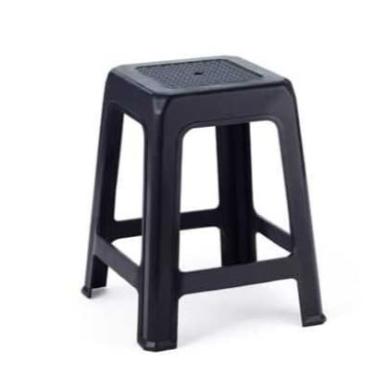 Imagem de Kit Com 4 Banqueta Plástico Banco Resistente Suporta Até 120Kg Branca/Preta Adequado para decoração de quartos e salas de estar(PRETA)