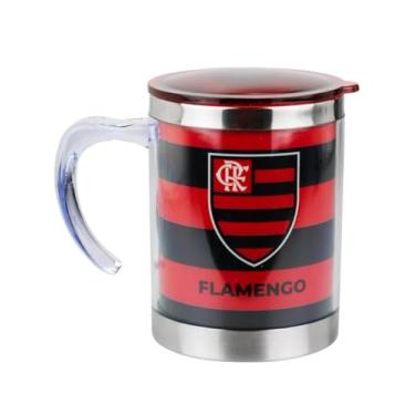 Imagem de Caneca Flamengo Oficial Térmica Inox Com Tampa Time 450ml