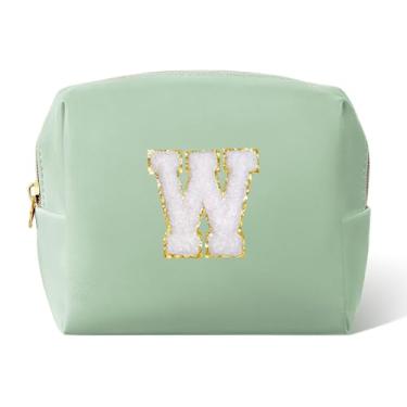 Imagem de Pocmimut Bolsa de maquiagem, presentes de aniversário para meninas de 4, 5, 6, 7, 8, 9, 10, 11 e 12 anos, bolsa de cosméticos personalizada para meninas adolescentes, Verde, Small, W