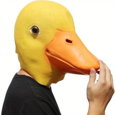 Imagem de Máscara de látex de cabeça de animal fantasia de Halloween fantasia de borracha carnaval festa baile de máscaras (pato)