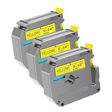 Imagem de KCMYTONER Compatível com Brother P-Touch M Tape M-K631 MK631 M631 MK-631 Fita de etiqueta preta sobre amarela 0,47" (12 mm) x 8 m para PT-90 PT-M95 PT-70 PT-70BM PT-85 PT-80 PT-45 PT-65 ers, pacote