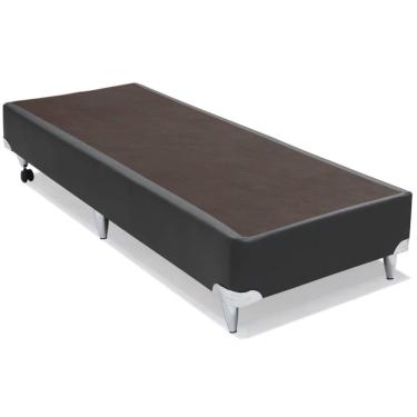 Imagem de Base de Cama Box Courino Cinza Solteiro 88 cm (larg) Baixa - 42778