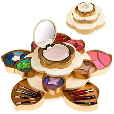 Imagem de CoralBeau Conjunto de Maquiagem Luxuosa para Mulheres - Flor Em forma, Kit de Maquiagem para Meninas Adolescentes - Kit de Maquiagem de Flor Adulta