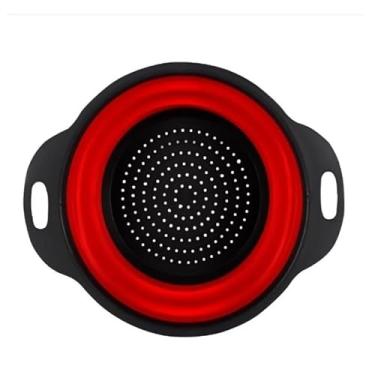 Imagem de Escorredor Retrátil Silicone de Alimentos 29cm Dobrável Para Macarrão Massas Legumes e Verduras(01,AZUL)