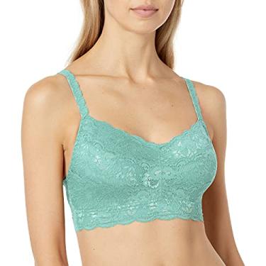 Imagem de Cosabella Never Say Never Curvy Sweetie Bralette - Sutiã sem fio plus size para mulheres com suporte, alças ajustáveis, Capri azul, P