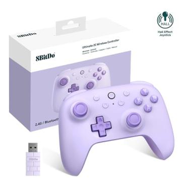 Imagem de 8Bitdo Ultimate 2C Wireless Controller (Hall Effect Joystick Update) for Windows PC and Android, with 1000Hz Polling Rate, Remappable L4/R4 Bumpers, Rumble Vibration and Turbo Function (Purple)