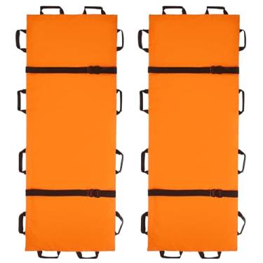 Imagem de BOTUWASE Maca De Transporte Portátil Com 12 Alças Borracha E Bolsa – Para Cães, Transportador Animais Evacuação Emergência, Capacidade 180 Kg (Pacote 2 Laranjas)