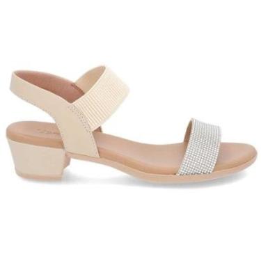 Imagem de Sandália Feminina Salto Bloco Vanilla Strass Usaflex PA02001-Feminino