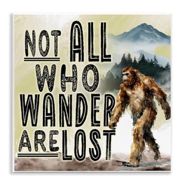 Imagem de Stupell Industries Arte de placa de parede com frase Not All Who Wander, design de Nicole DeCamp, 12 x 12