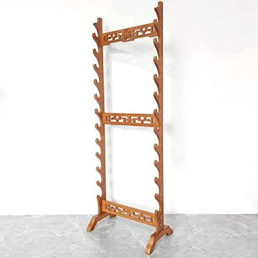 Imagem de Suporte de espada multicamadas para exibição de chão, suporte de espada, suporte de espada, suporte de espada Katana, prateleiras de armas de 5/6/8/9/10 andares, gancho de espada, suporte vertical