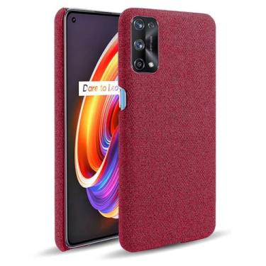 Imagem de Capa para OPPO Realme X7 PRO,Capa desenhada em lona,Case Protetora Ultrafina com Empunhadura Macia,Design em Tecido Antichoque e Antiarranhões-Red