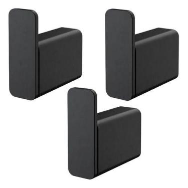 Imagem de Kit 3 Peças Cabide Simples Banheiro Docol Flat 009609ce Onix