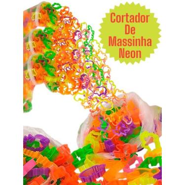Imagem de 60 Cortadores de Massinha Forminha Neon Dinossauro Safari Festa Lembra
