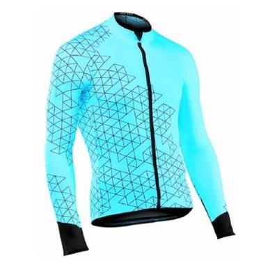 Imagem de Camisa de Ciclismo Masculina de Manga Longa - Amarela, Respirável (Pri